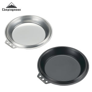 CAMPINGMOON ใหม่ S-SD หนาสแตนเลสสตีล Deep Snow PULLER ชามฝาปิด Camping จานจานสําหรับทําอาหารกลางแจ้ง