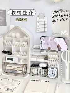 Creative House Shaped Pen Holder Multi-Grid Slant Insert Type Desktop Stationery Tape Organizer Box Simple Pure Color