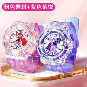 Đồng Hồ Trẻ Em Sáng Bóng Mới Đồng Hồ Nữ Học Sinh Hoạt Hình Tượng Đồng Hồ Quay Kim Đồng Hồ Quần Áo Trẻ Em Đồ Chơi