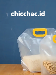 Storage Bag 2 Ukuran Transparan / Tempat Penyimpanan Makanan Serbaguna / Portable Grain Water Bag