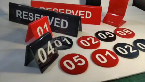 Acrylic Table Number Signs - Premium Acrylic Stable Base Multiple Styles Vibrant Colors Round Shape / Table Stand / Reserved Stand / VIP Stand