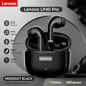 Lenovo | Original Lenovo LP40 Pro Wireless Bluetooth5.4 Headphones TWS Earphones Touch Control Sport Headset Stereo Earbuds For Phone New