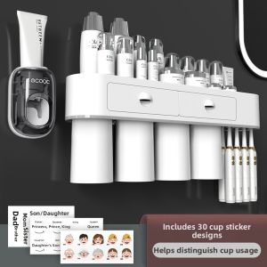 Hanging Toothbrush Holder and Tumbler Rack Wall-mounted No-drilling
