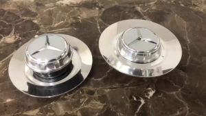 Logo chụp mâm ốp lazang bánh xe ô tô Maybach TY-165 chất liệu nhựa ABS và hợp kim nhôm cao cấp