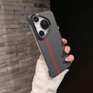 Ultra-Thin Frameless Huawei Pura80Pro+ Phone Case Mate60/50/40Pro Half Cover Anti-Slip Metal Lens P70 Carbon Fiber Heat Dissipation Protective Cover