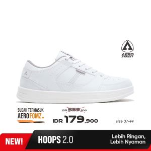 Aerostreet 37-44 Hoops Low 2.0 Putih Abu Muda Putih - Sepatu Sneakers Casual
