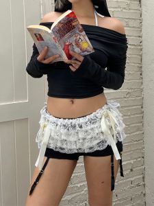 กางเกงโยคะทรงเข้ารูปเอวสูงลายผีเสื้อผ้าลูกไม้ AMAMAY สำหรับสาวน้อยเผ่าเอเชียตะวันออกเฉียงใต้ กางเกงขาสั้นลำลอง