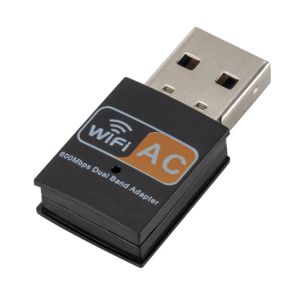 600Mbps Dual Band USB WIFI Adapter 2.4GHz 5GHz WiFi with Antenna PC Mini Computer Network Card Receiver for Laptop Mini Pc