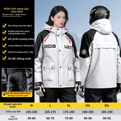 QUANYAN | Set Bộ Quần Áo Mưa 1 Người Đi Xe Máy Chống Thấm Nước Áo Mưa Toàn Thân Thiết Kế Hai Mảnh