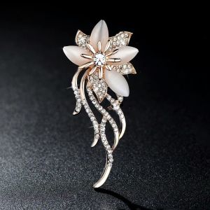 1 Pcs Brooch Rhinestone Flower Brooches For Women Large Brooch Pin Simple Fashion Jewelry Wedding Pin Corsage Accessories