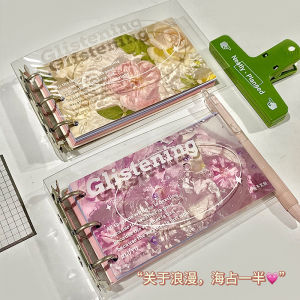 Portable Cherry Blossom Notebook Ins High Aesthetic Detachable 3 Hole Small Size Womens Spiral Bound Notebook Journal