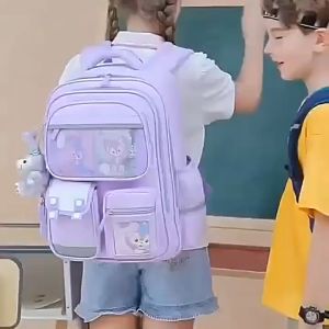 2025 New Sanrio Kuromi Double-Deck Big Capacity School Bag For Girl Waterproof Bagpack Student