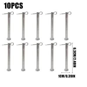 20Pcs Carbon Steel Flat Head Hole Clevis Pins M6 Pin Shaft Cotter Pins Trailer Latch Fasteners Furniture Connector Positioning Pins