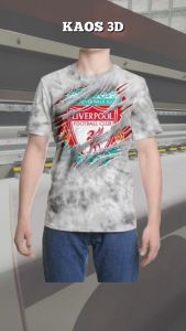 Kaos 3D 3 Dimensi Livrpol Logo Robek Premium Bangkok Thailand