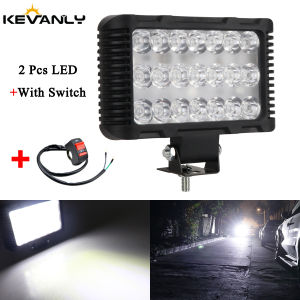 1Pcs Car LED Work Light With Switch Square LED Headlight Super Bright LED Bar Light Motorcycle Led Auxiliary Spotlight Universal