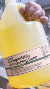 Eco-friendly Dishwashing Liquid Soap Lemon Scent Biodegradable Sustainable ECOFRIENDLY Gallon Stackable Container