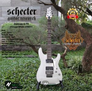 Schecter Demon 6 FR Vintage White Floyd Rose Tremolo Electric Guitar