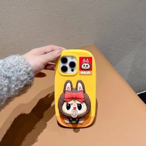 💯【Phone Case】+FREE Shipping 💯Funny 3D Cartoon Labubu Blowing Bubble Cute Phone Case For iPhone 15 14 Plus 13 14 15 16 Pro Max Protection Soft Silicone Cover