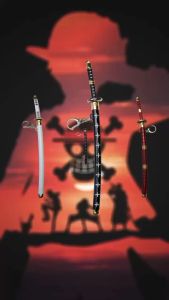 Gantungan Kunci Anime Pedang-Pajangan Senjata Pedang Gantungan Kunci Keychain One Peace Demon Slayer