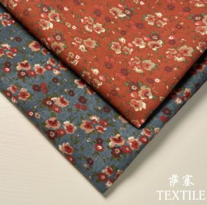 Cotton Linen Digital Printing Fabric Floral Pattern Country Style Dress Material Traditional Craft Processed Chinese Origin