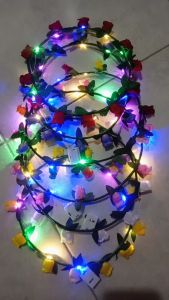 [ 12 PCS ] BANDO MAHKOTA BUNGA MAWAR L.E.D / FLOWER ROSE CROWN / BANDANA RAMBUT