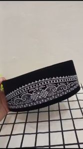 PROMO!!!!!! peci songkok batik kupat perak silver batik kupat putih tinggi Normal (9 cm) + Ada Dus Setiap Peci