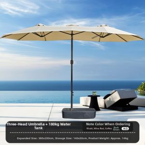 HUANGJUDE | Tri-Head Patio Umbrella for Outdoor Use