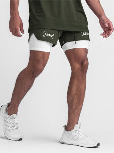 American Style Ice Silk Mens Shorts Summer Trendy Brand Fake Two-Piece Sport Shorts Outdoor Wear Multi-Pocket Track Pants