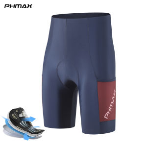 PHMAX | PHMAX Mens Padded Cycling Shorts 5D Silicone Gel Pad Bicycle Shorts Breathable Quick Drying MTB Bike Shorts with Pockets