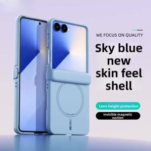 Ốp Điện Thoại Bản Lề Từ Tính Macaron Color Magsafe Cho Samsung Galaxy Z Flip 8/7/6/5/5G Vỏ Cứng Chống Sốc Bảo Vệ Toàn Diện