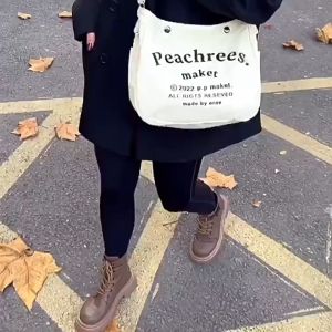 MR Korean Style Retro Tote Bag Canvas Sling Bag Simple Student Shoulder Bag Tote Bag Murah Sekolah Kolej 复古潮流帆布斜挎