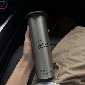 Cốc Giữ Nhiệt Bằng Thép Không Gỉ 316 Hình Chú Chó Mushroom Cốc Cầm Tay Thiết Kế Đơn Giản Cốc Đựng Nước Bằng Thép Không Gỉ