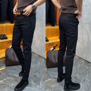 กางเกงขายาวทรงตรงลำลองสำหรับผู้ชาย ทรงสลิมฟิต ทรงบาง กางเกงขายาวทรงตรงสำหรับผู้ชาย ฤดูใบไม้ผลิและฤดูใบไม้ร่วง