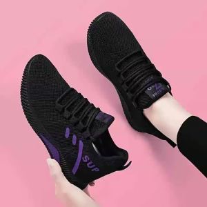 la[ Bông Đơn Tùy Chọn ]2025 Giày Chạy Bộ Dệt Bay Cho Nữ Giày Thể Thao Thoải Mái Thoải Mái Đế Mềm Dễ Phối