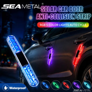 SEAMETAL | SEAMETAL Solar Car Door Anti-Collision Warning Light LED RGB Flashing Safety Strip Waterproof Decorative Lamp For Car Motorcycle