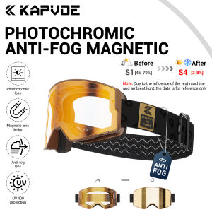 kapvoe | KAPVOE Ski Goggles Double Layer Anti Fog Snowboard UV400 Goggles Winter Ski Windproof Anti Glare Snow Sports Protection Glasses