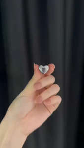 MINIMALIST LAB Titanium Venus Classic Heart Huggie Earrings
