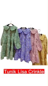 TUNIK ANAK PEREMPUAN BAHAN SHAKILA PREMIUM MOTIF UKURAN 4 - 16 TAHUN TUNIK SUSUN BUNGA KRAH KANCING 3 FREEONGKIR CASHBACK BISA COD TUNIK LISA KEMBANG