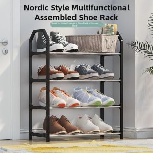 Space-saving 4-layer Shoe Rack