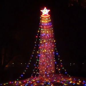 ไฟกระพริบโซล่า LED ไฟน้ำตกดาว RGB ไฟระย้า โซลาเซล 3M ไฟประดับโซล่าเซลล์ ไฟแต่งร้าน/สวน/ต้นไม้/งานแต่งงาน ไฟคริสมาส ไฟต้นไม้น้ำพุ