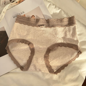 Nutmommy Womens Cotton Panties French Luxury Antibacterial Pure Desire Triangle Underwear mid Waist Lace Edge Cotton Crotch