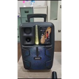 Fleco F 8808 Led 85 Inch Free 2 Mic Wireless Karaoke | Speaker Bluetooth + Remote - Speaker Karaoke Full Bass - Salon Aktif Extra Power Full Bass F-8808led - Speaker Aktif Bluetooth Full Bass Ukuran Besar Fleco F-8808 Led Gratis Double Mic Wireless