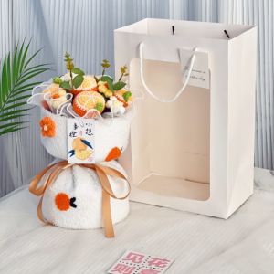 Hand Knitted Flower Bouquet for Graduation Gift for Female Friends Birthday Present Creative Gift Box Teachers Day Celebration