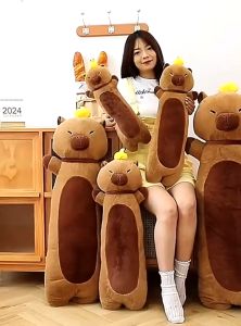(READY STOCK)Cute Capybara Baby Soft Toy Long Plushie Pillow Plush Funny Girl Anime Fashion Doll 卡皮巴拉公仔抱枕枕头