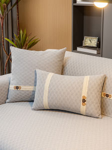 Embroidered Sofa Pillow Cover Luxury Living Room Bedroom Backrest Cushion Shell Simple Modern Style Home Textile Decor