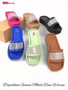 Sandal Wedges Wanita Sandal Selop Wanita Permata Sandal Wanita Hak Tinggi  ZS730