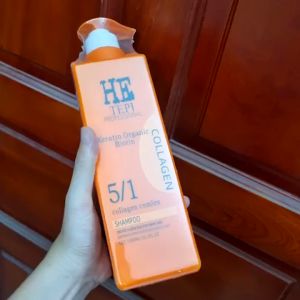 Dầu xả keratin màu cam HE TEPI 1000ML Kiềm dầu phục hồi nang tóc siêu mềm mượt hương nước hoa
