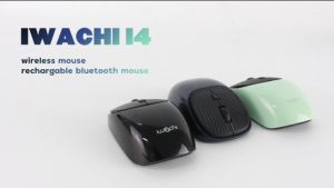 IWACHI I4 เม้าส์ไร้สาย rechargable bluetooth mouse รองรับ 2.4G BT4.0/BT5.0 ไร้เสียงรบกวน แบตเตอรี่ในตัว 650mAh