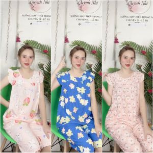 Bộ lanh mặc nhà  đồ bộ tole nữ  quần lửng tay cánh tiên họa tiết thoi trang [CÓ SIZE] - TL86