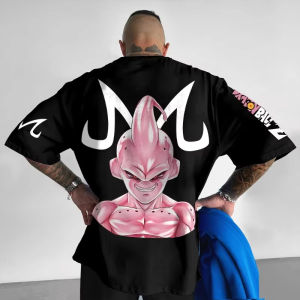 Dragon Ball Mens Womens Cotton T-Shirt Summer Loose Version Street Style Majin Buu Anime Printed Casual Wear Oversized T-Shirt